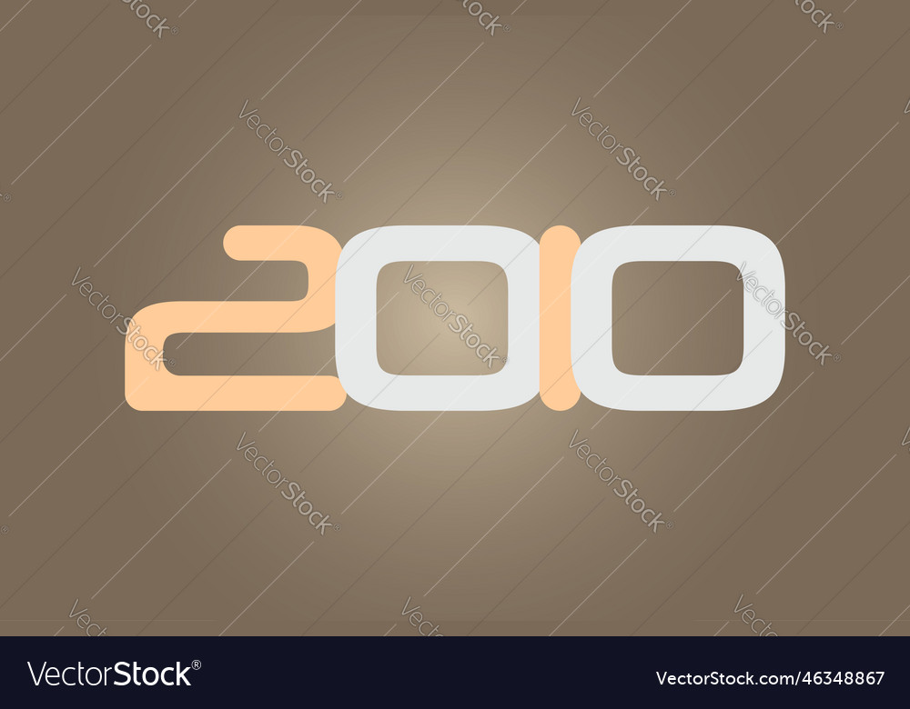 Year 2010 numeric typography text design vector image Year 2010 numeric typography text design