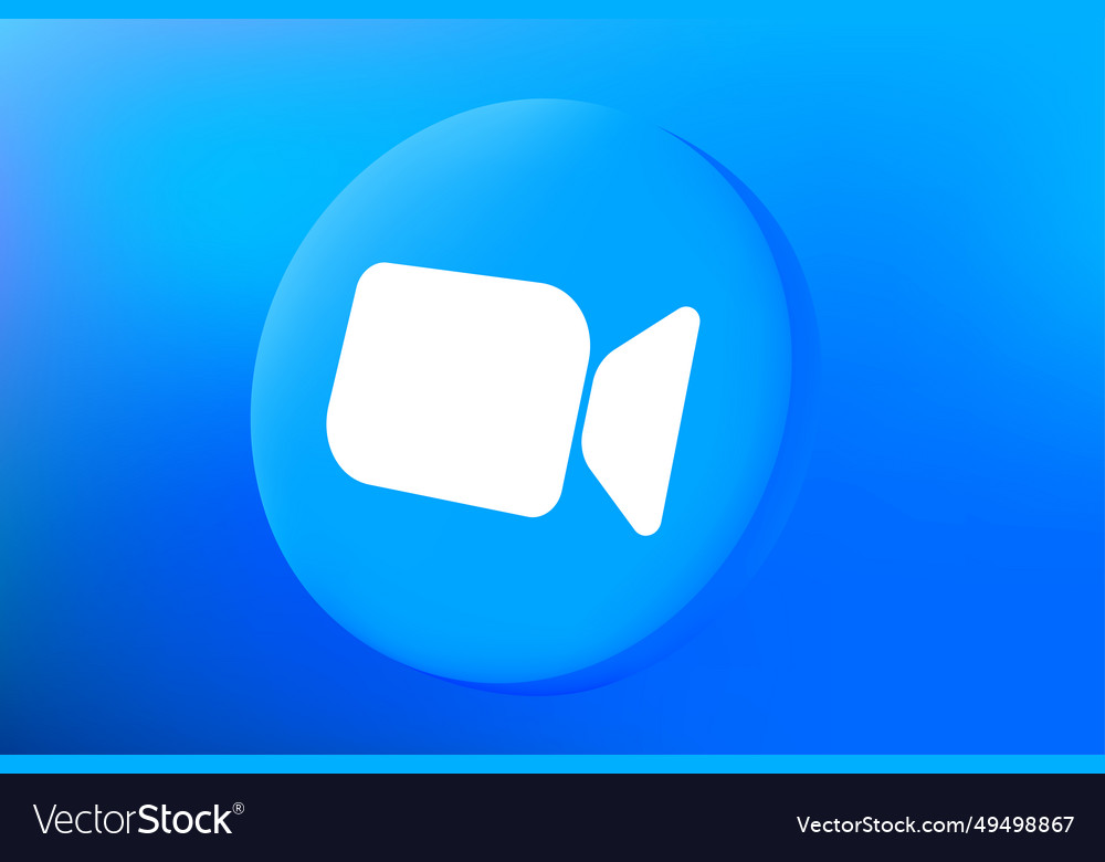 Zoom video conference platform button on blue Vector Image