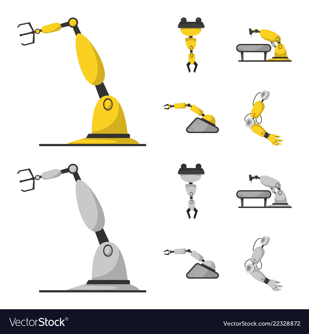 Design of robot and factory logo set