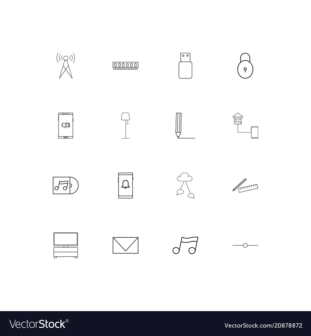 Devices linear thin icons set outlined simple