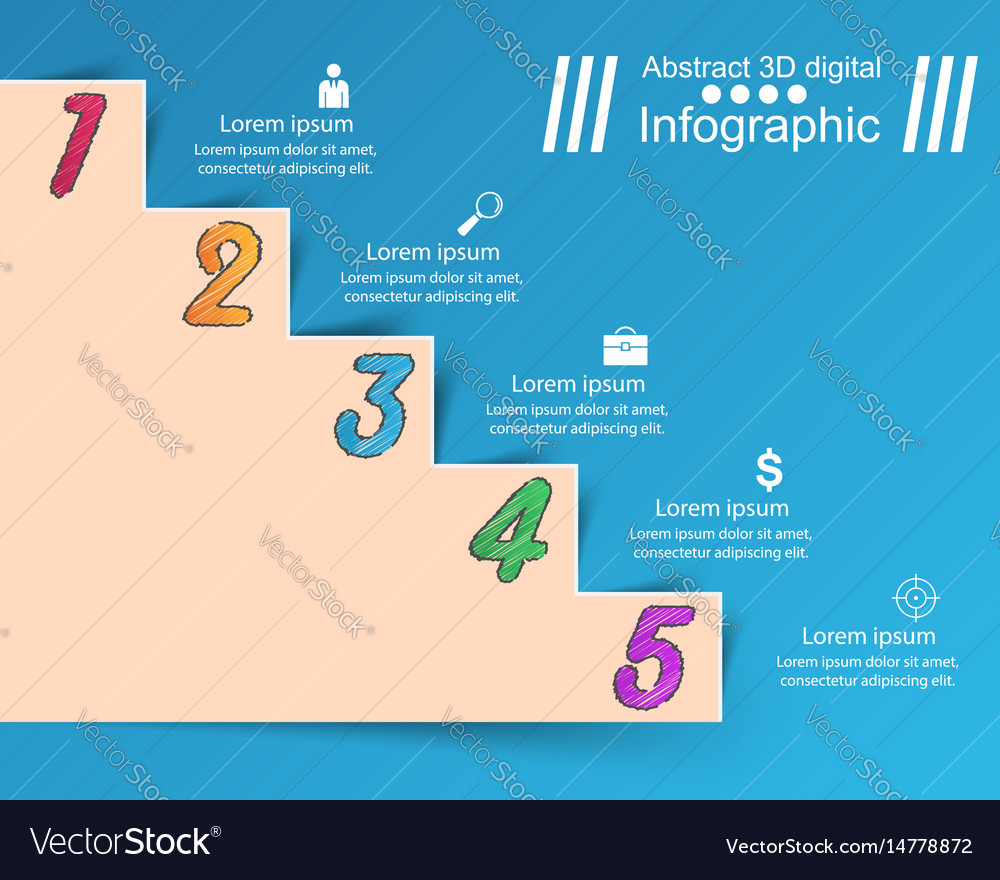 Infographics up ladder to success business Vector Image