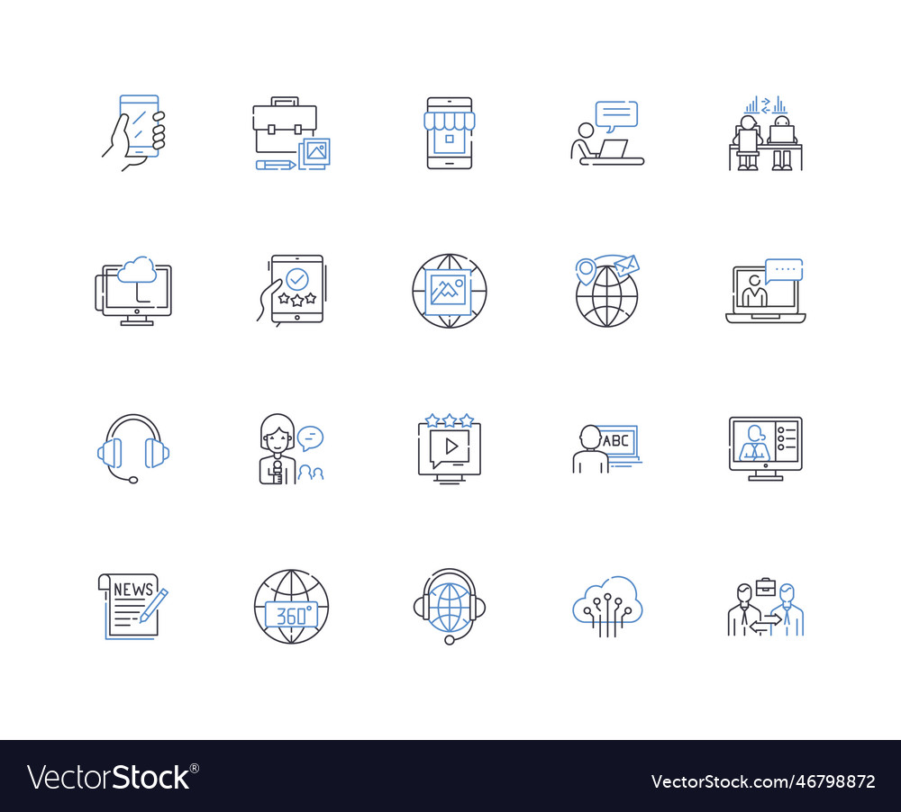 Linguistic anthropology line icons collection vector image Linguistic anthropology line icons collection