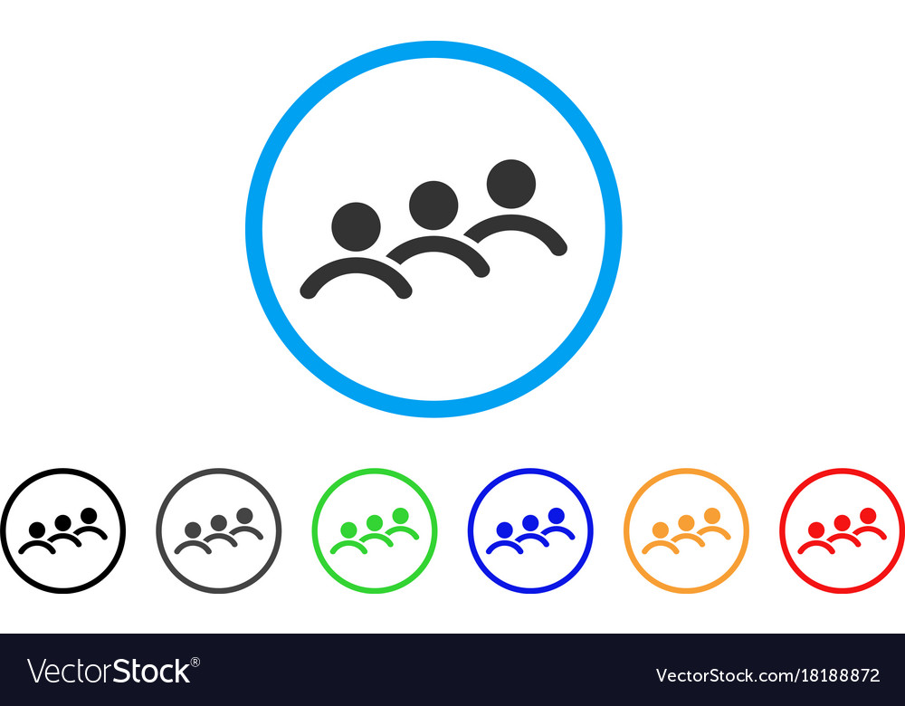 Man queue rounded icon