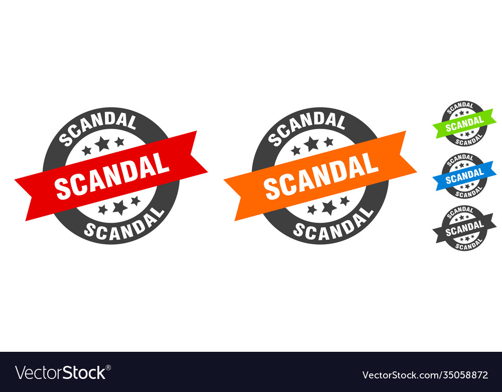 Scandal stamp round ribbon sticker tag