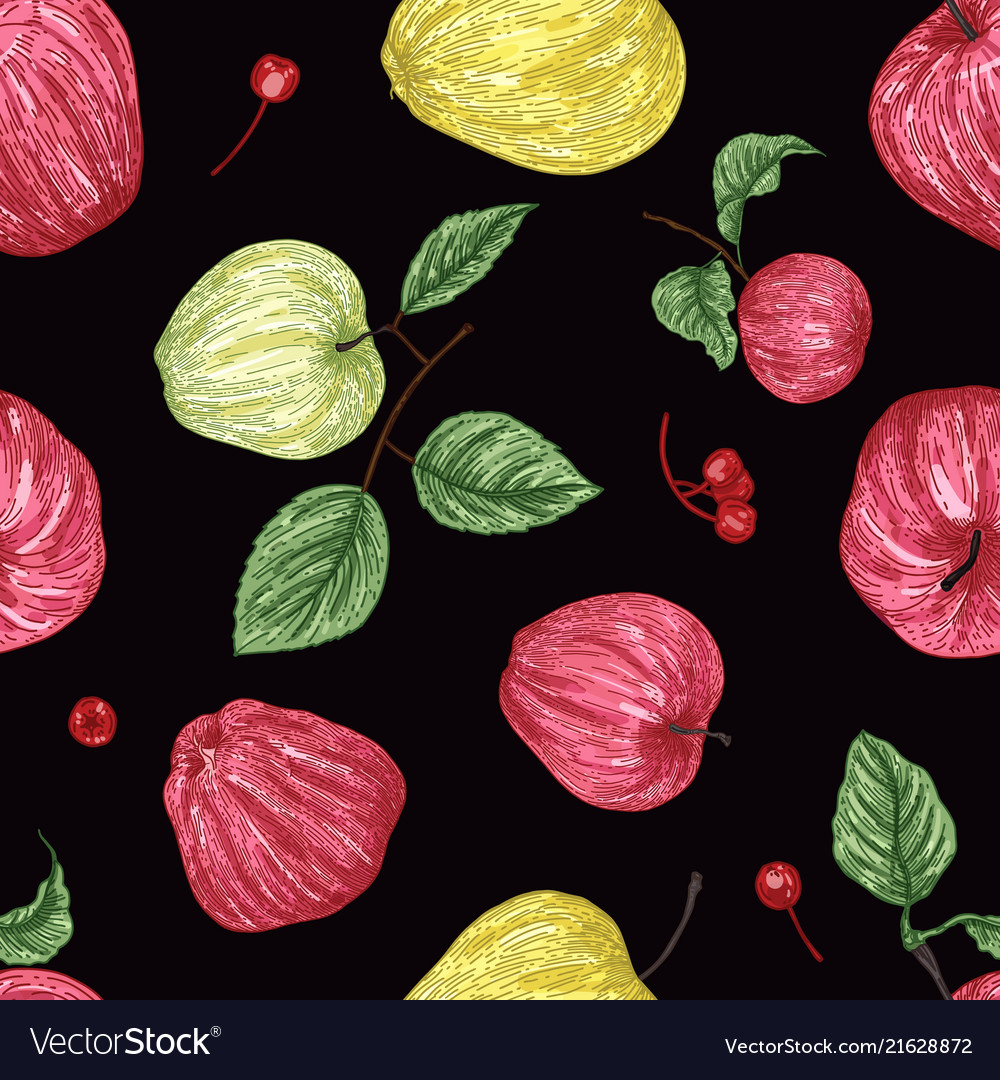 Seamless pattern with apples