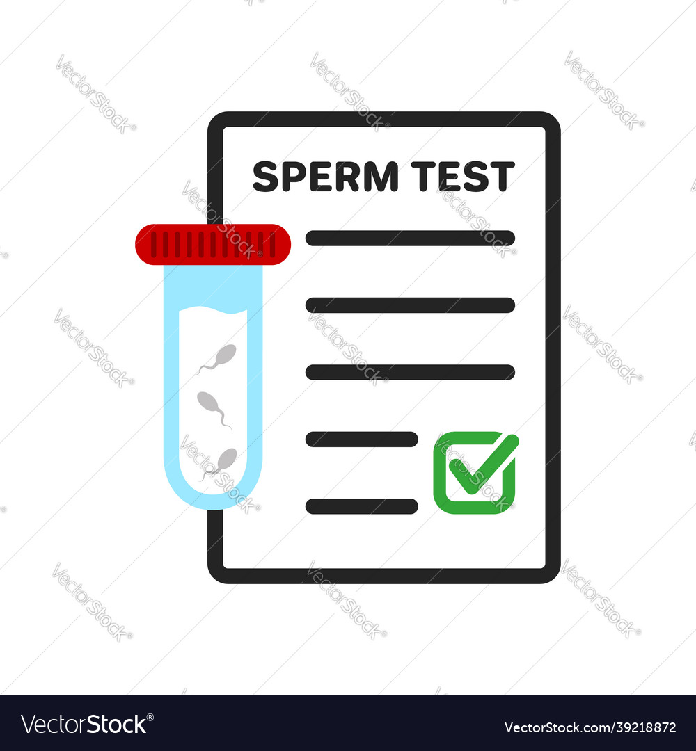 Sperm test result on clipboard flat icon