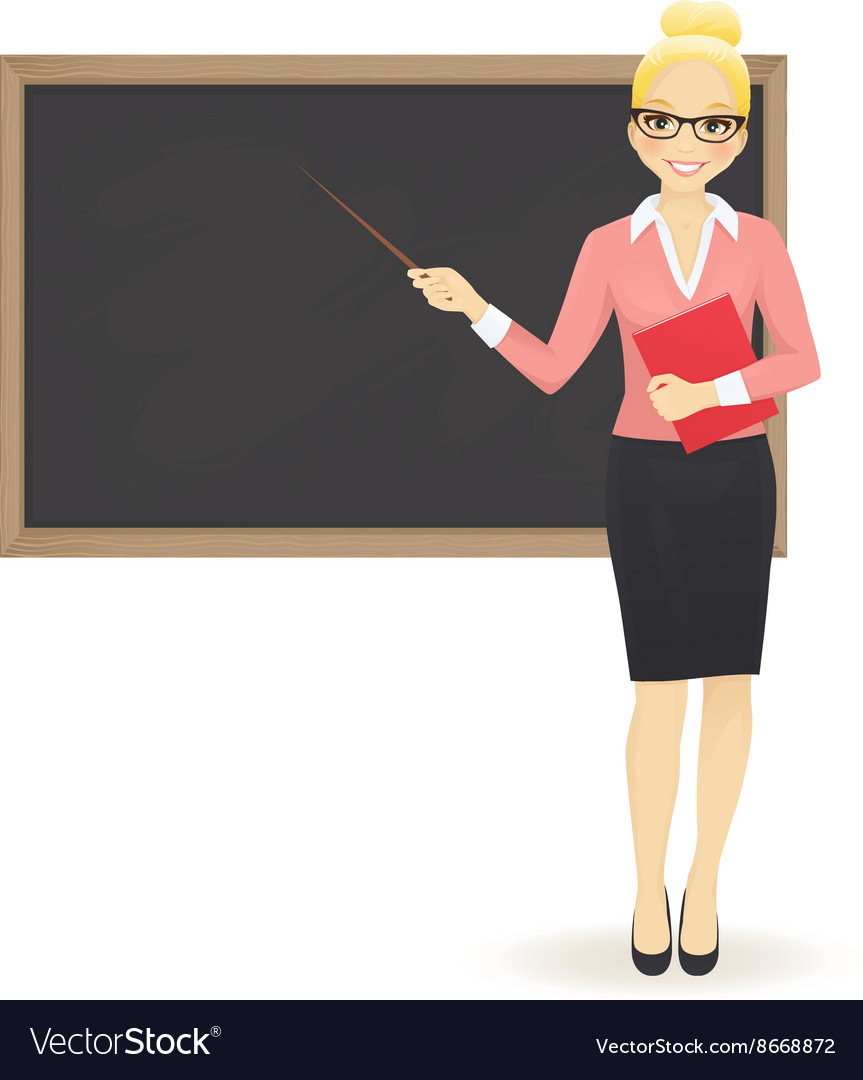 The teacher at blackboard Royalty Free Vector Image