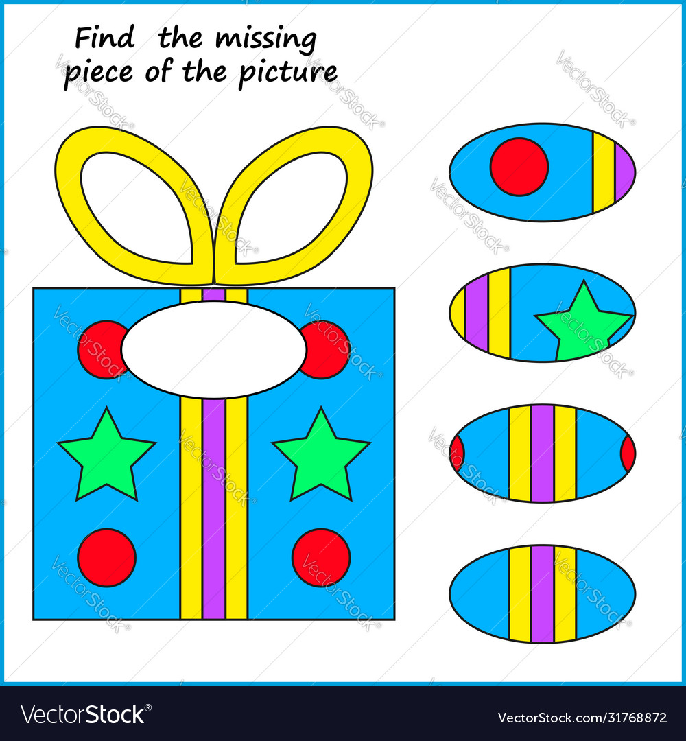 Visual logic puzzle find missing piece
