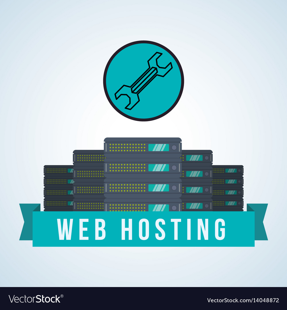 Web Hosting Design Rechenzentrum Icon isolieren