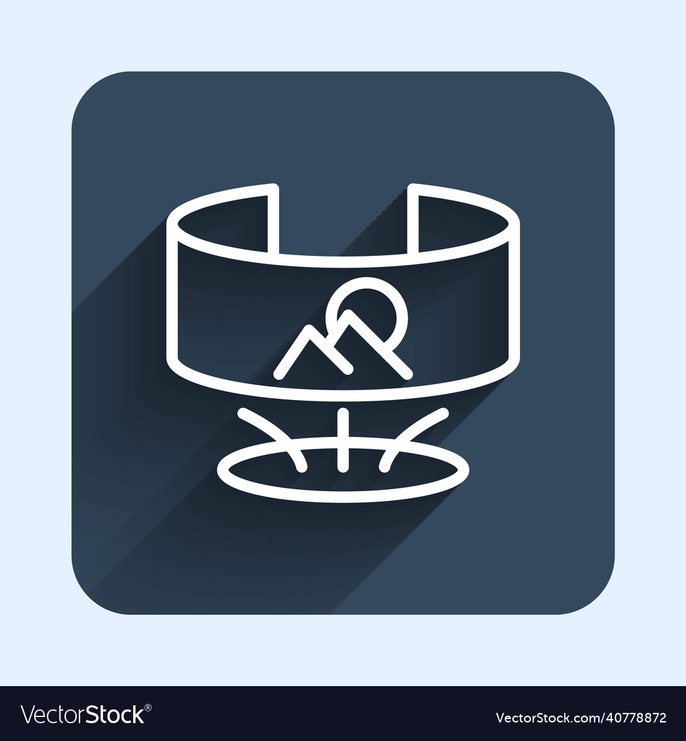 White line 360 degree view icon isolated with long vector image White line 360 degree view icon isolated with long