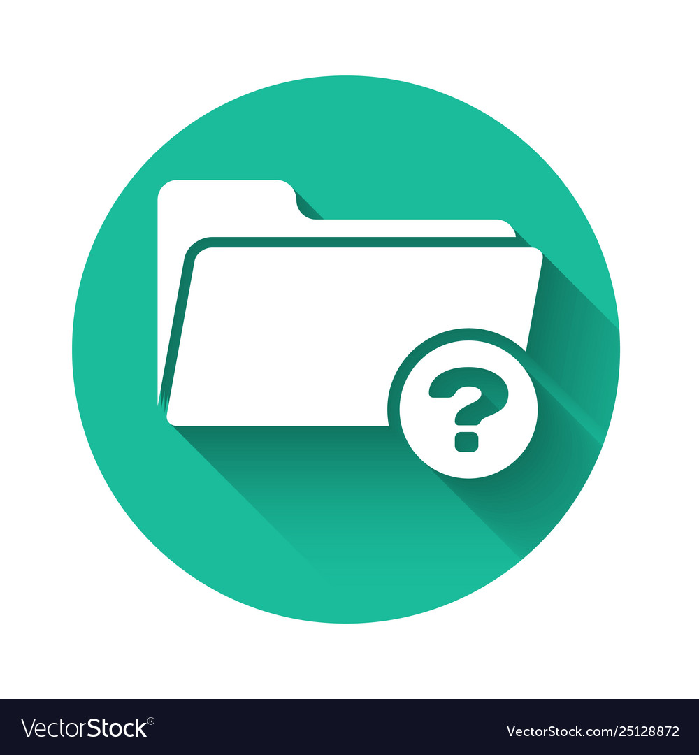 White unknown directory icon isolated with long vector image White unknown directory icon isolated with long