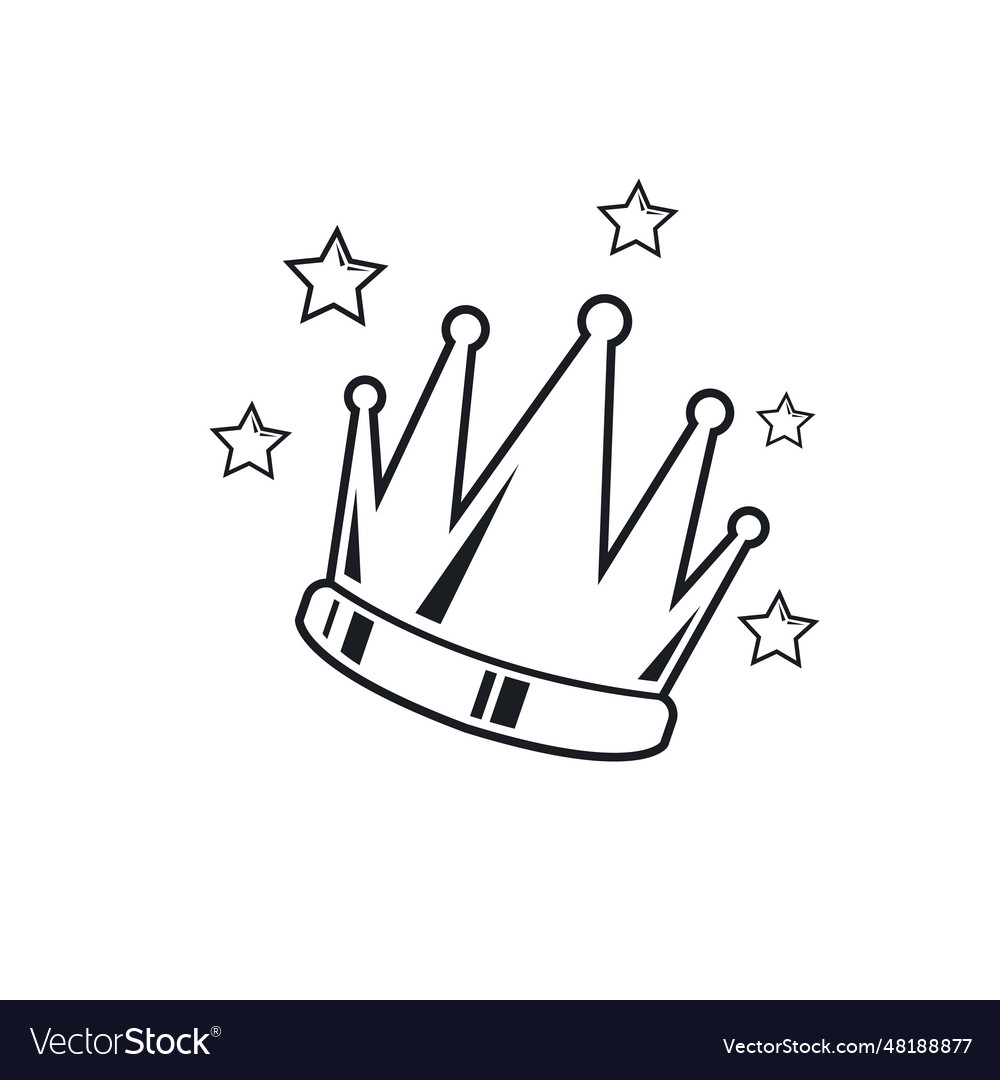 Black crown line icon concept design