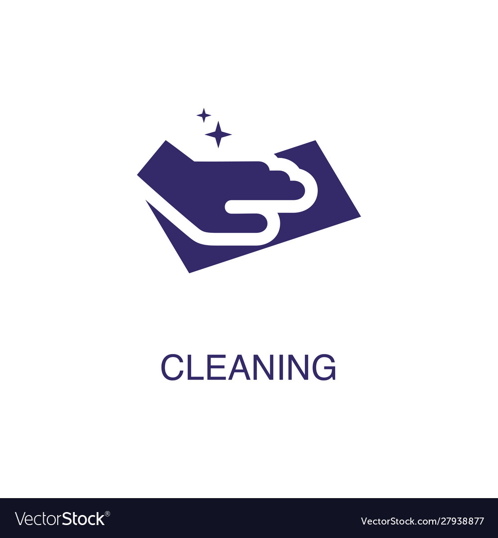 Cleaning element in flat simple style on white