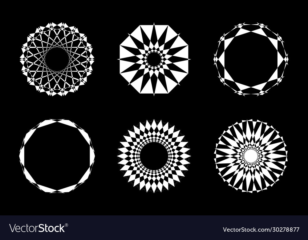 Different abstract geometric design element set