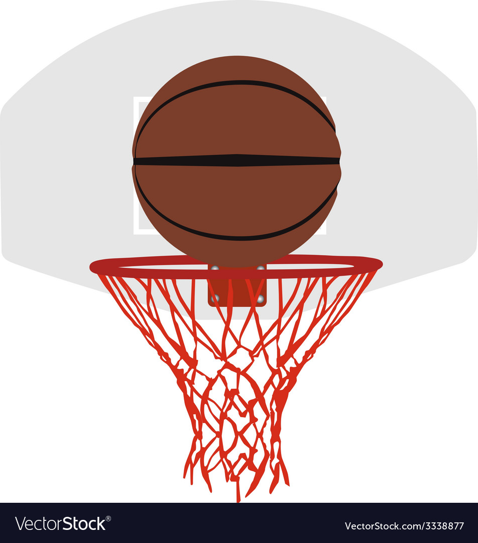 Grey basketball basket and hoop Royalty Free Vector Image