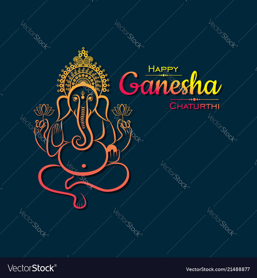 Happy ganesh chaturthi festival background Vector Image