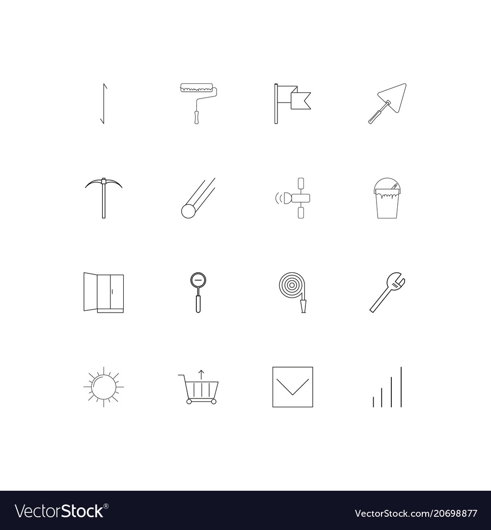 Industry simple linear icons set outlined