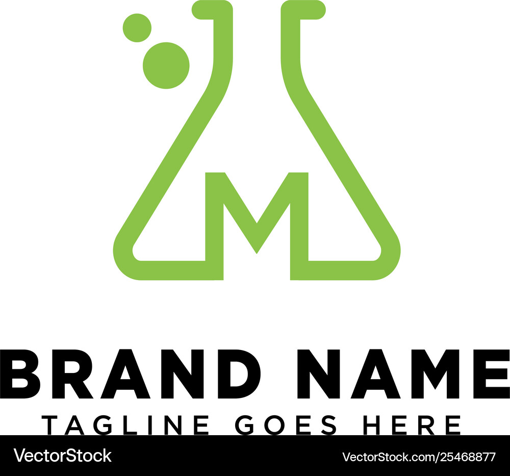 Initial M Molecular Dna Logo Design Template Icon Vector Image