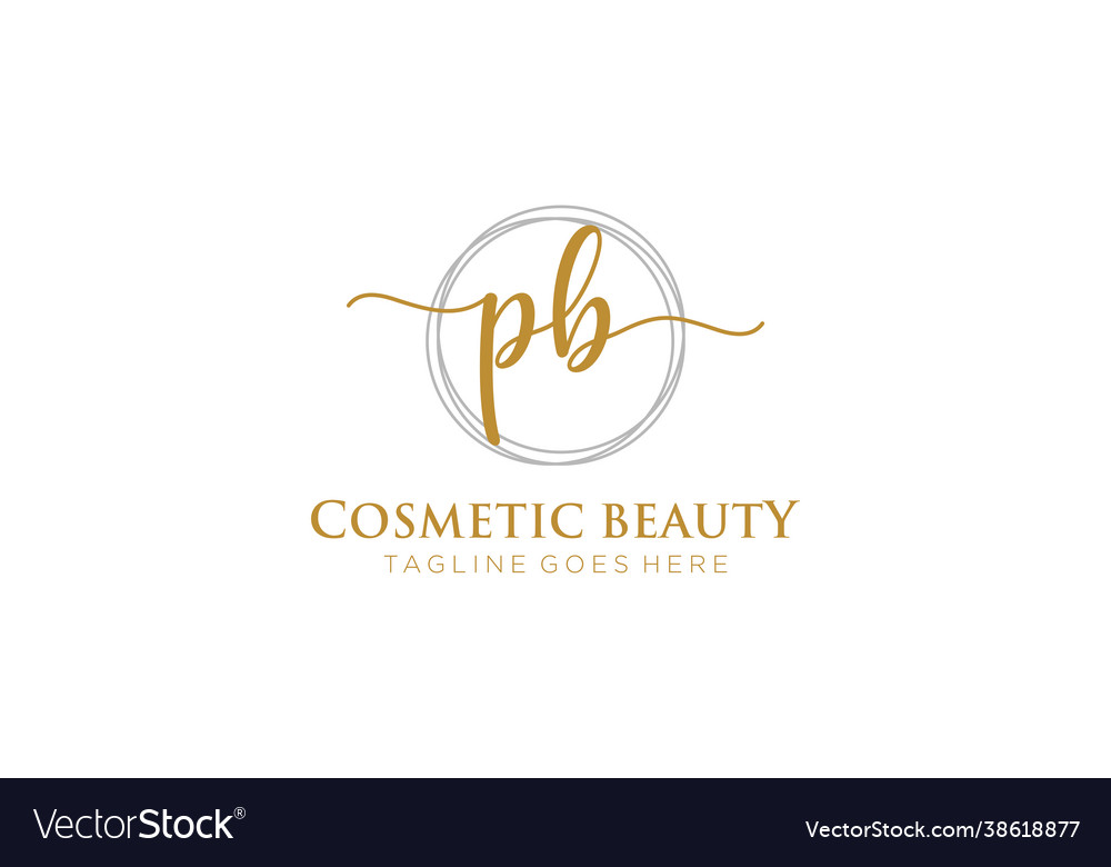 Initial pb feminine logo beauty monogram