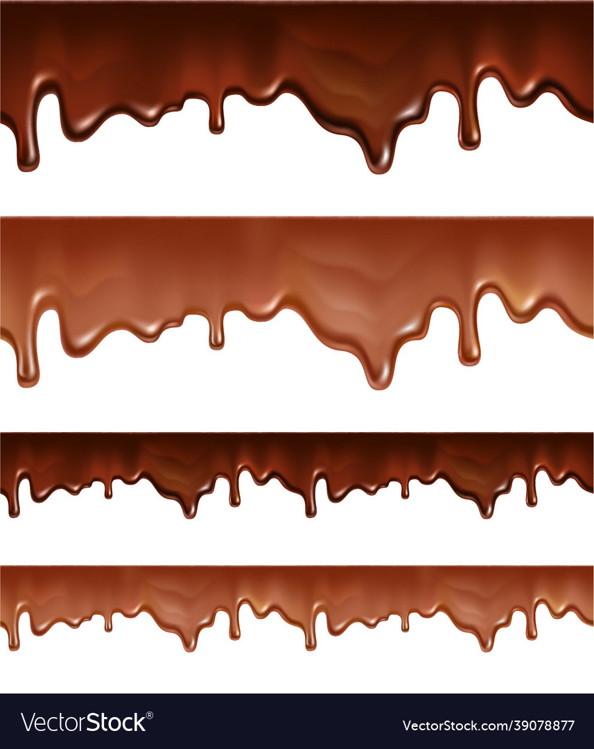 Melted chocolate dripping on white background