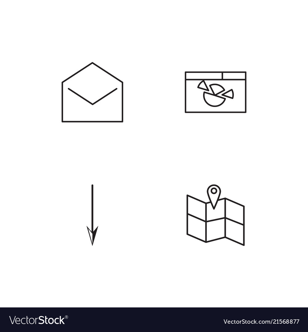 Office linear icons set simple outline