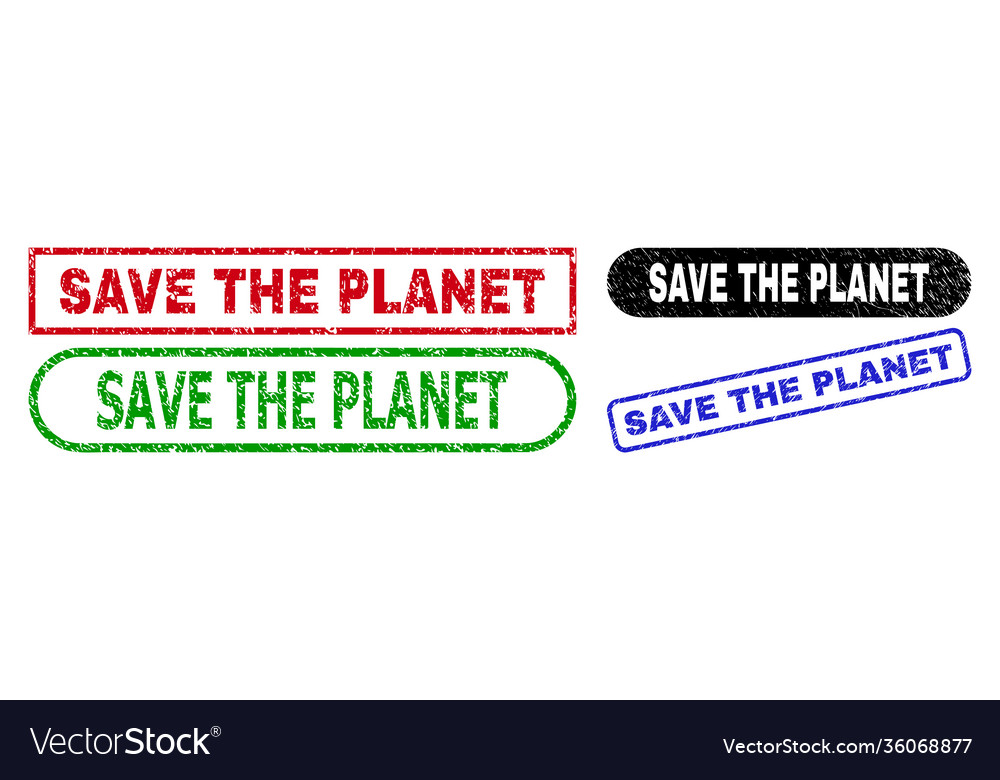 Save the planet rectangle seals using rubber