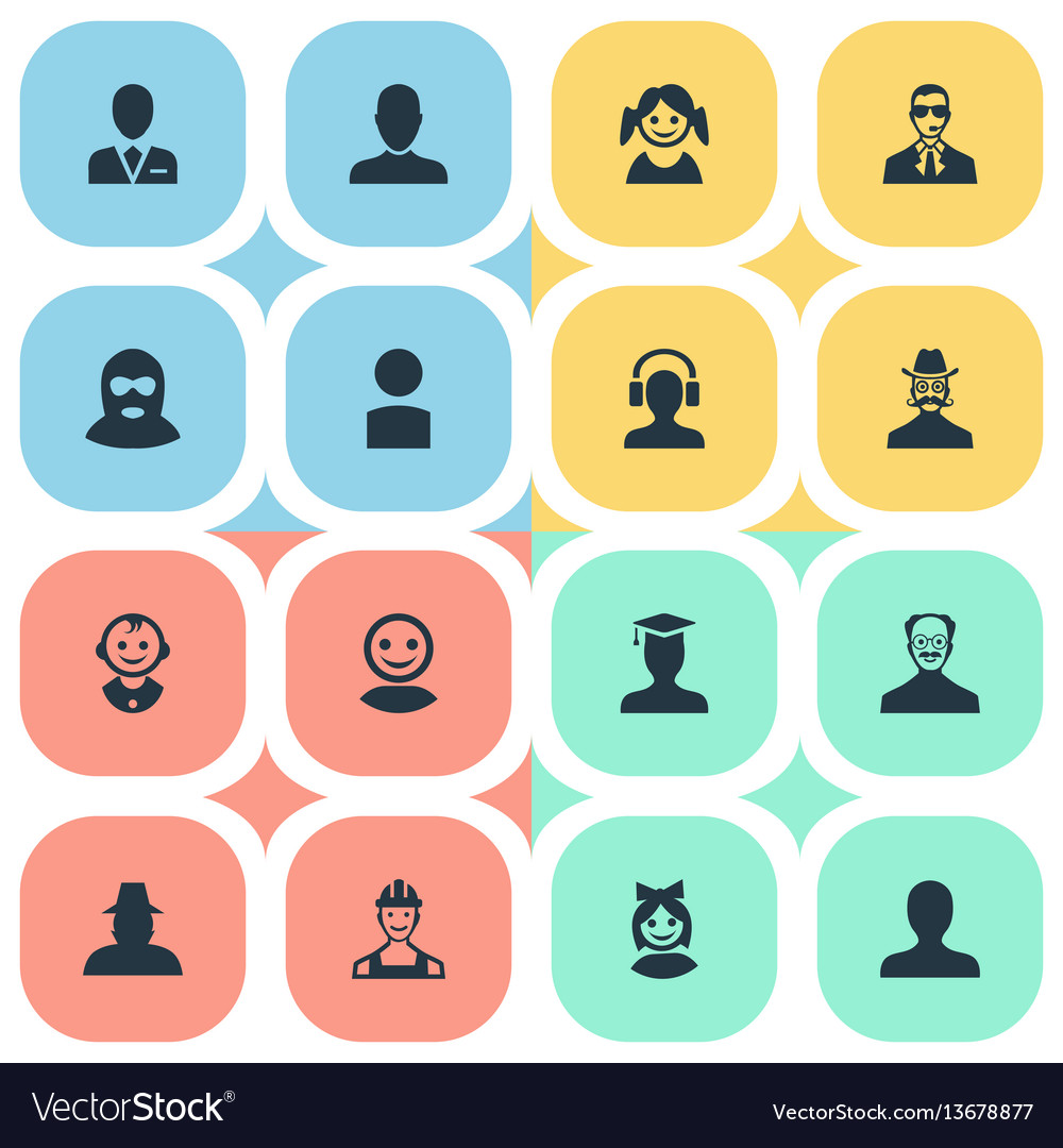Set of simple avatar icons