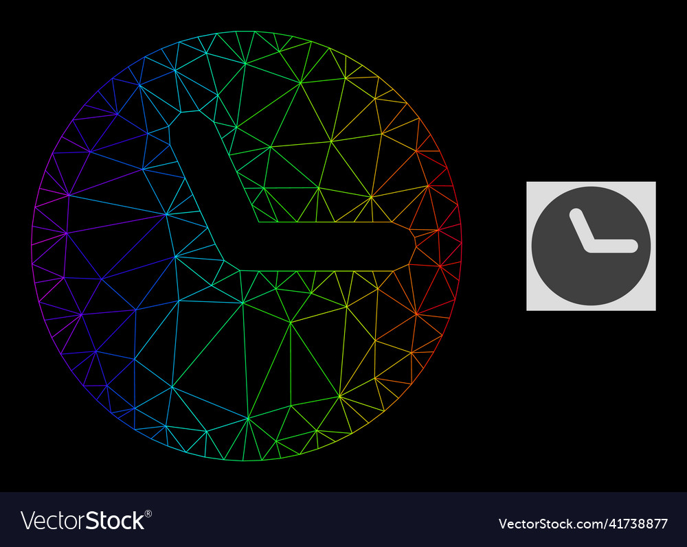 Spectral gradient polygonal mesh clock icon