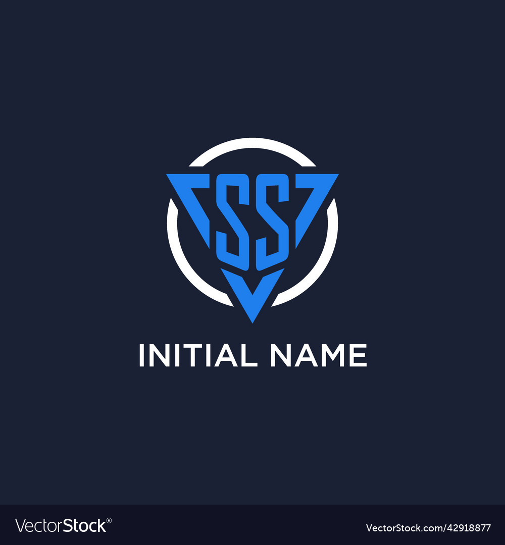 Ss monogram logo with triangle shape and circle
