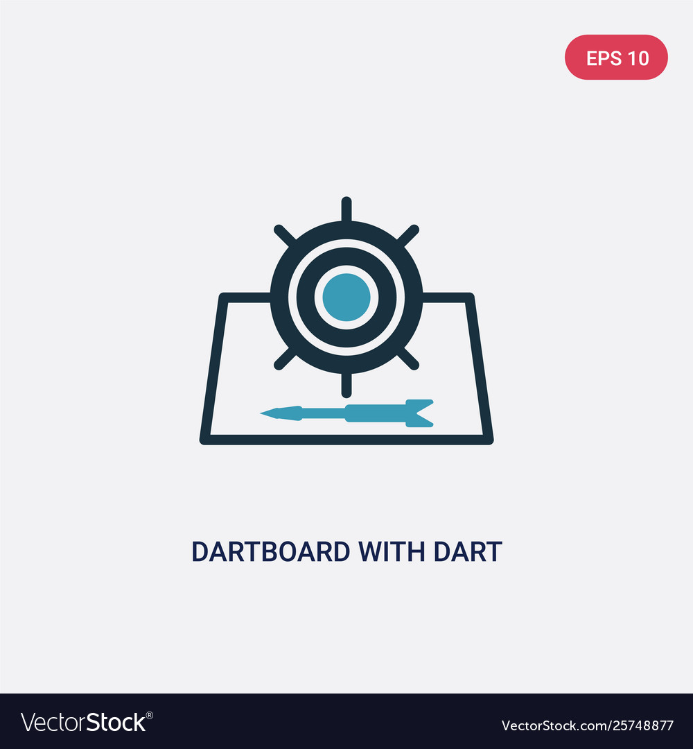 Two color dartboard with dart icon from sports