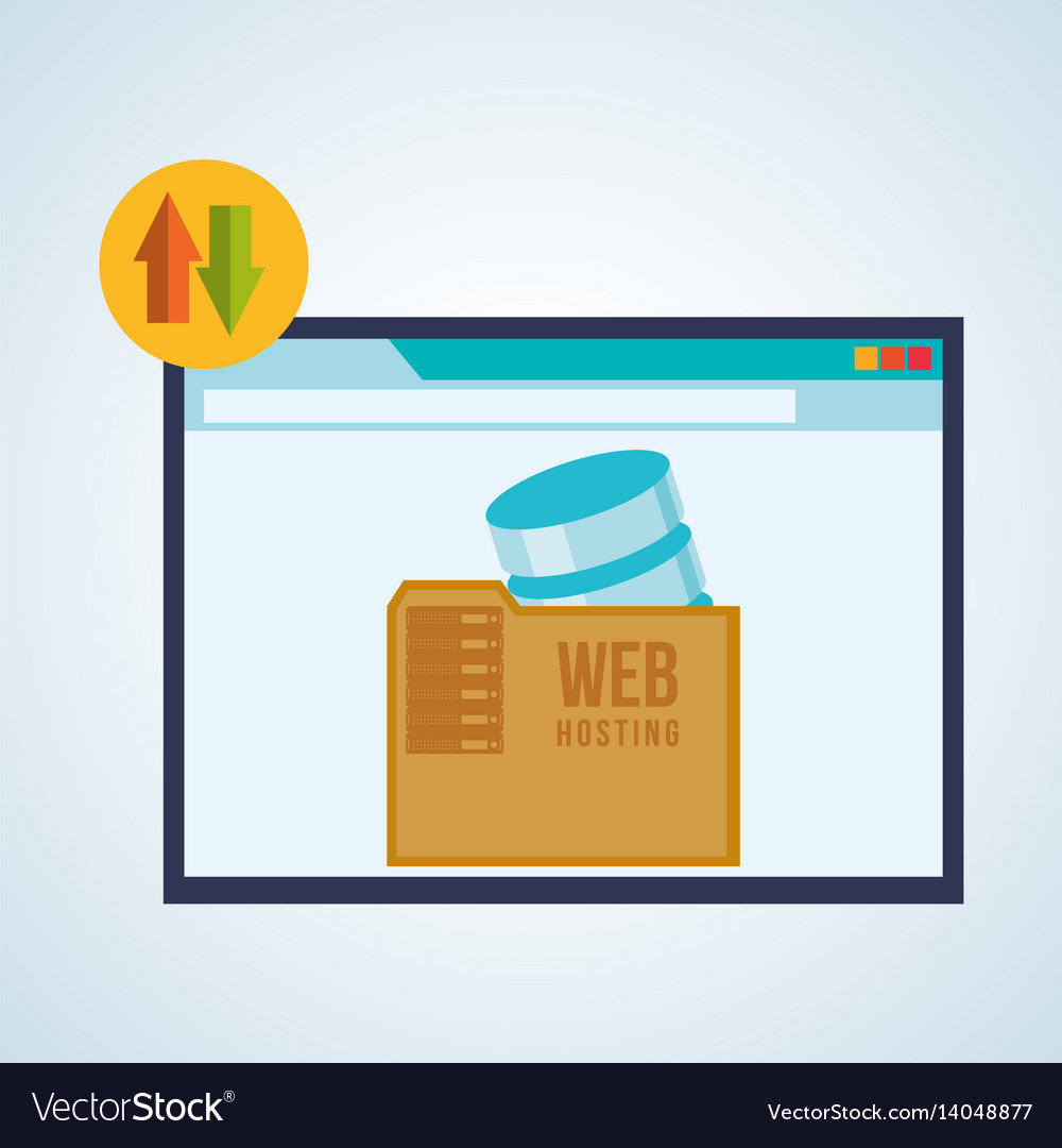 Web hosting design data center icon isolate