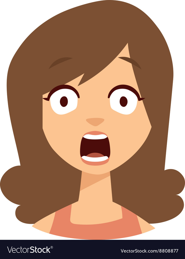 Premium Vector  Vector portrait of scared woman, illustration of