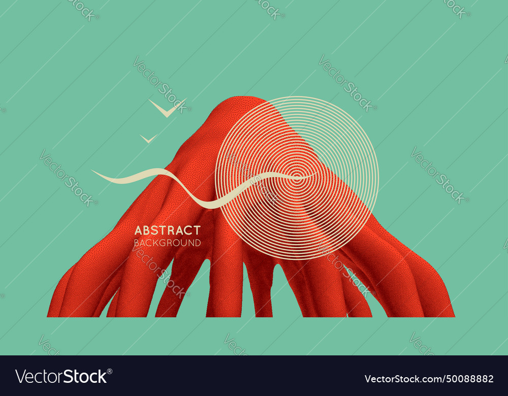 Abstract tantacles with dynamic effect pointillism vector image Abstract tantacles with dynamic effect pointillism