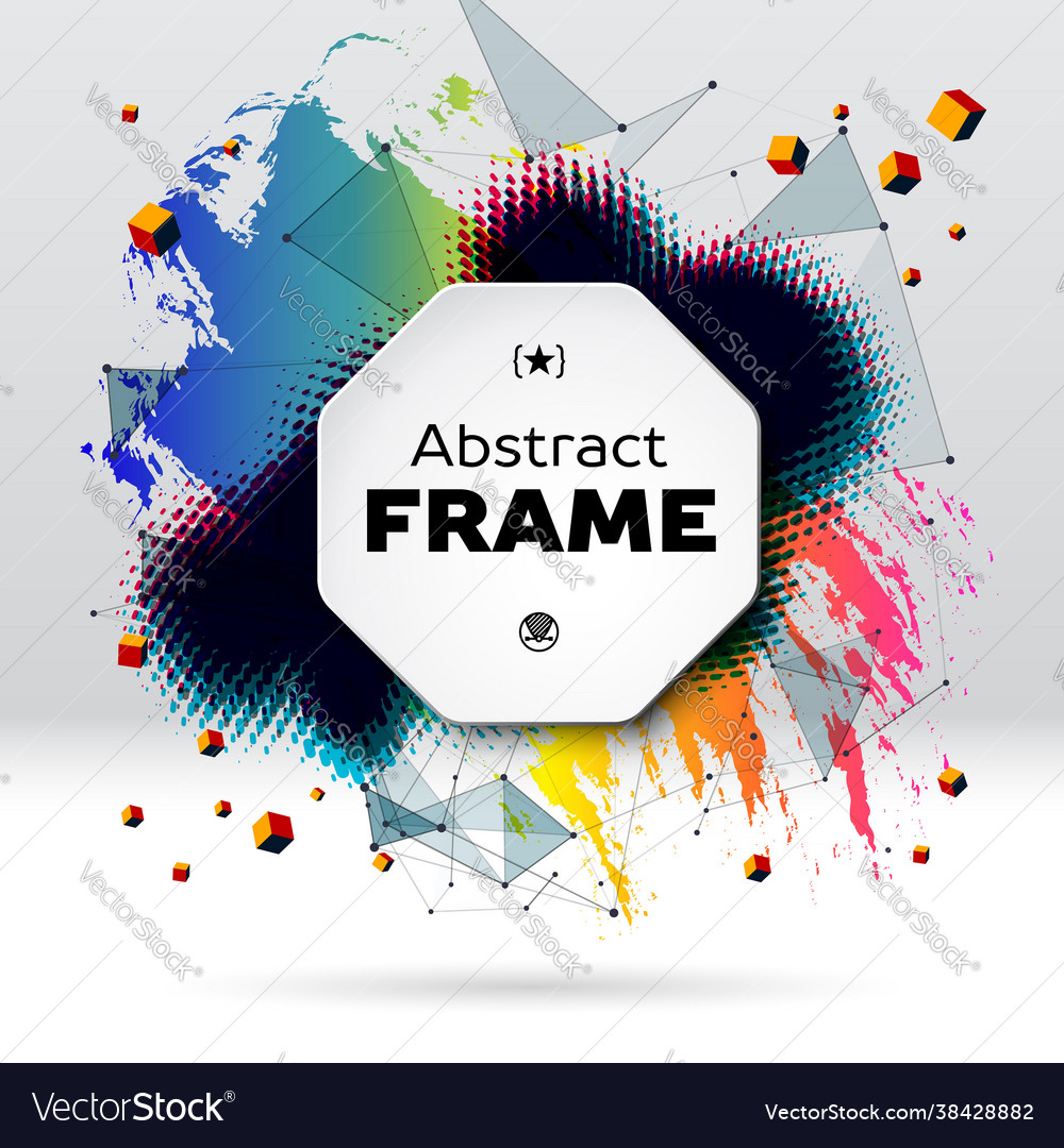 Background with brush stroke blot triangular vector image Background with brush stroke blot triangular