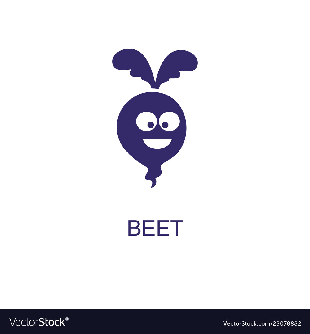 Beet element in flat simple style on white