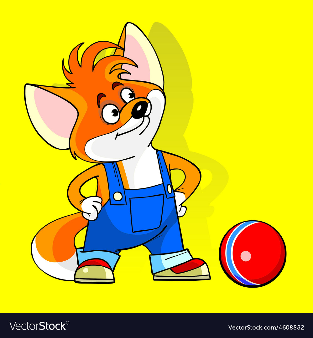 Cartoon fox standing with hands on hips