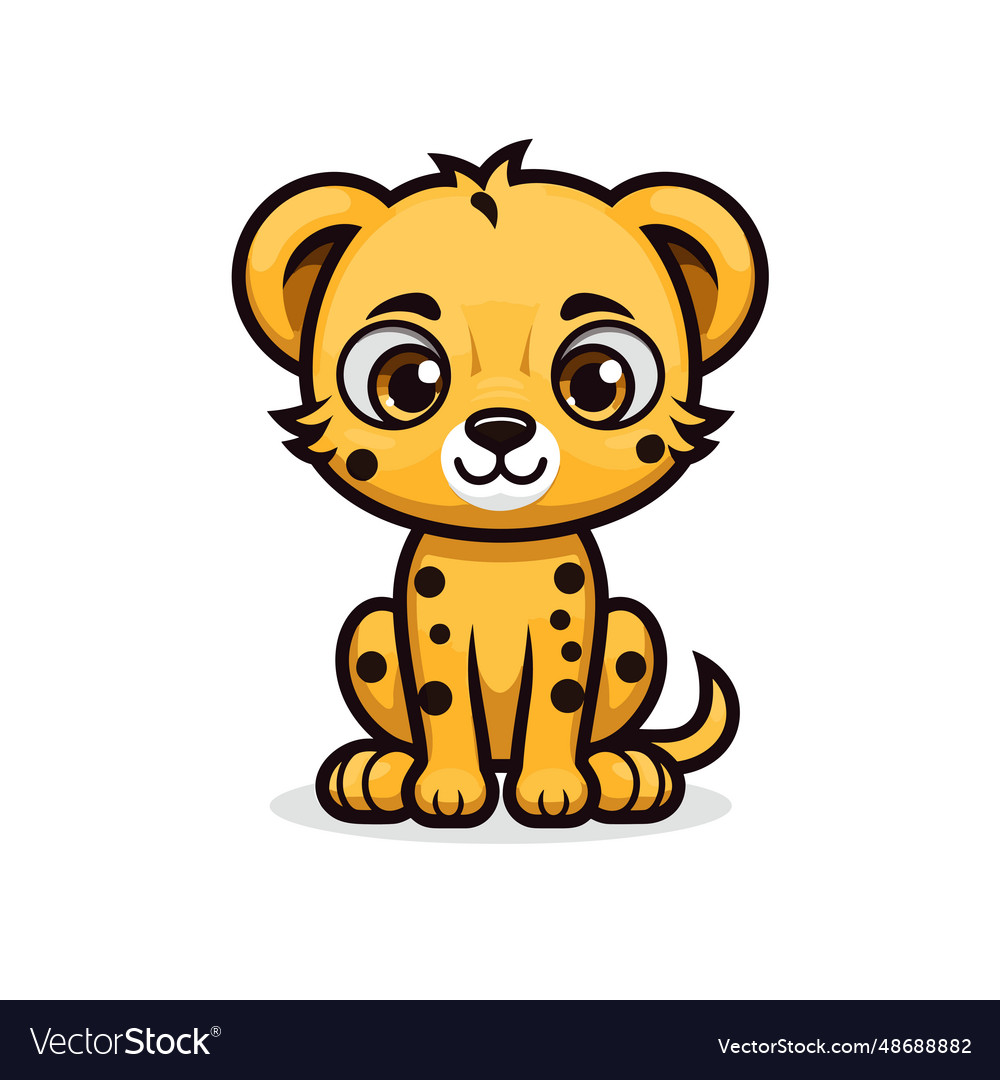 Cheetah hand-drawn comic cute doodle