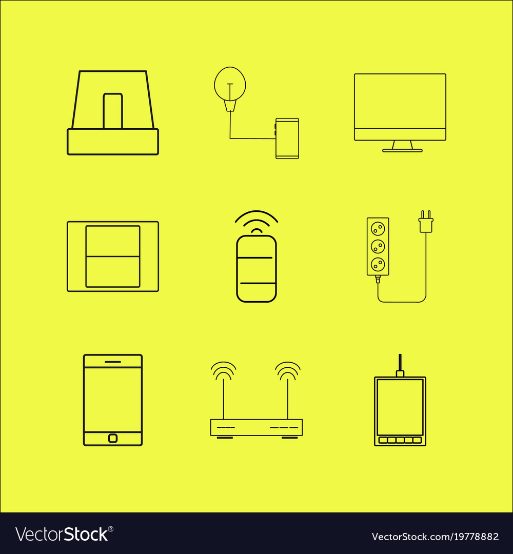 Devices linear icon set simple outline icons