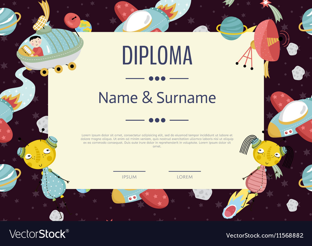 Diploma cartoon template Royalty Free Vector Image