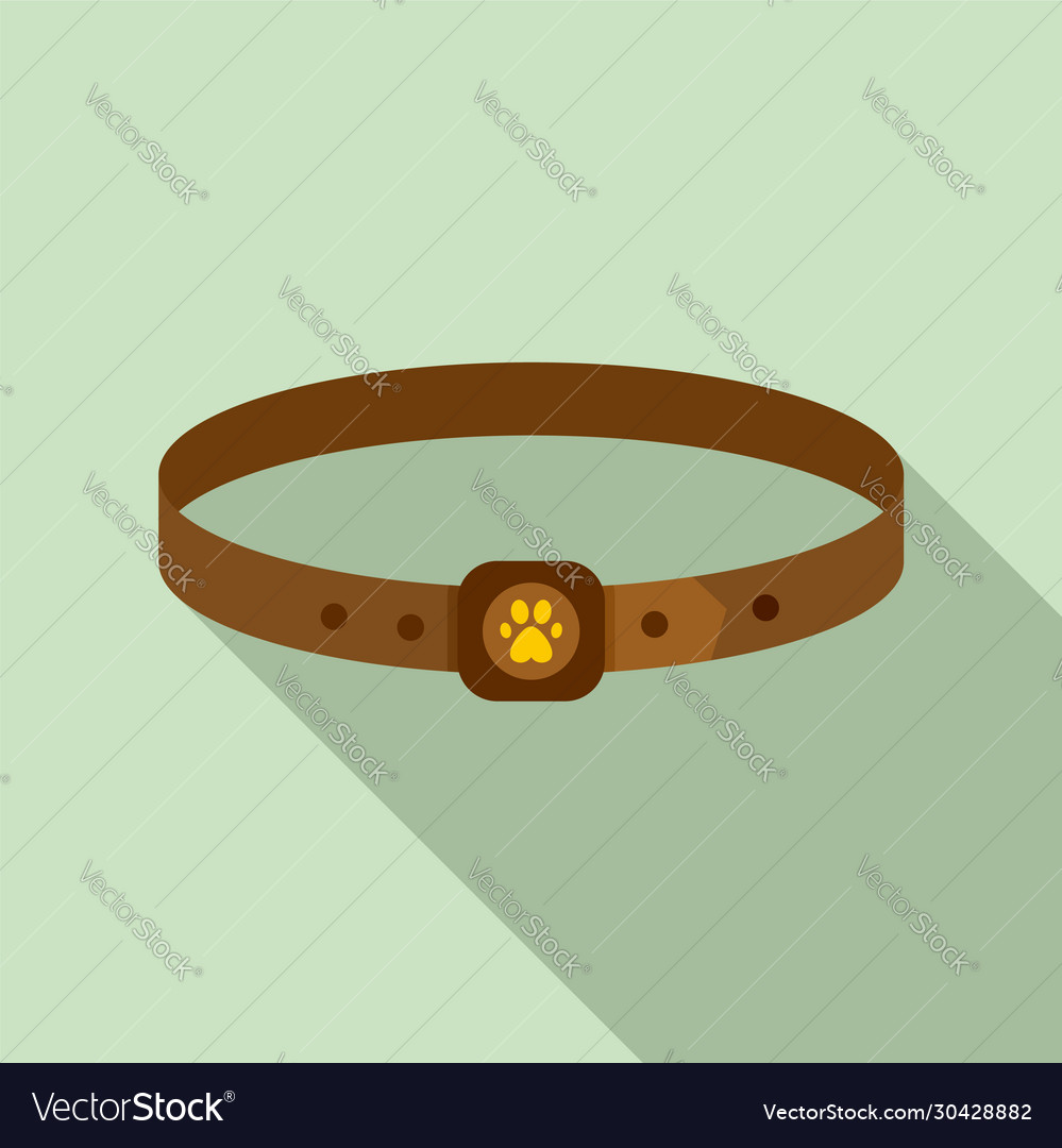 Dog leather belt icon flat style Royalty Free Vector Image