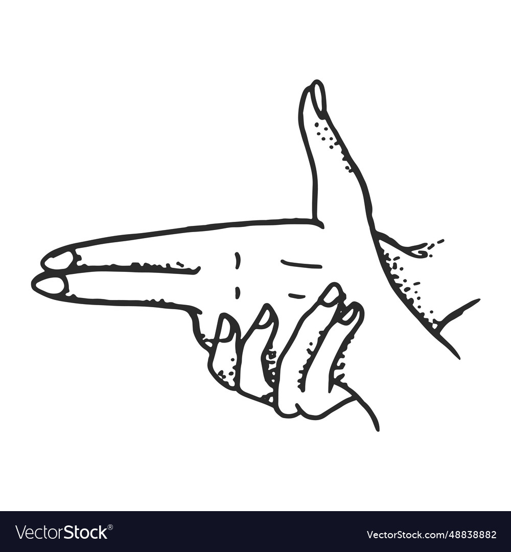Finger gun vintage tattoo vector image Finger gun vintage tattoo