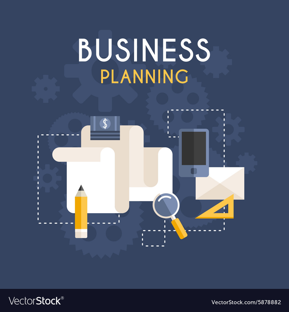 Flat design business concept planning Royalty Free Vector