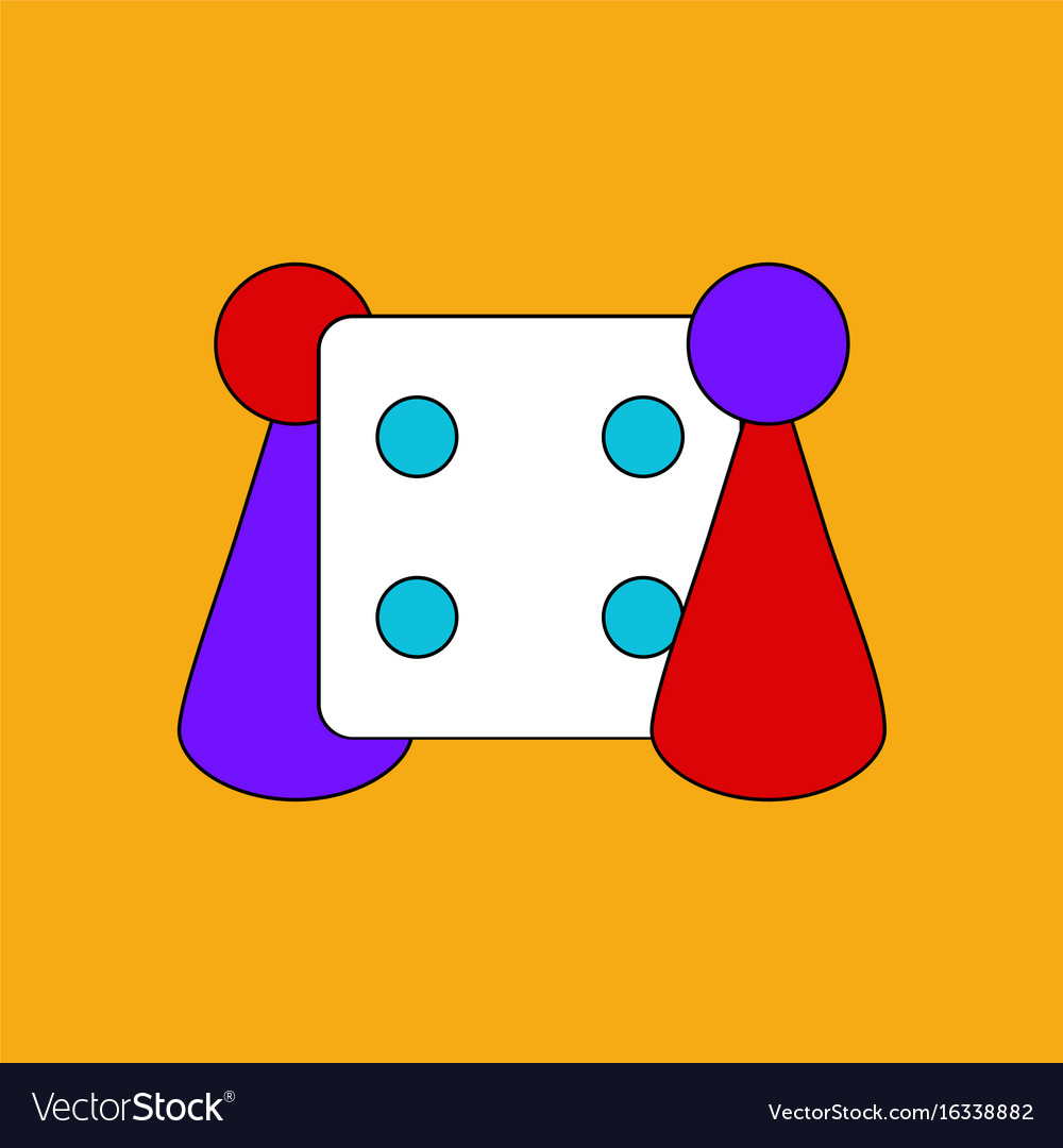 Flat icon design collection board game and dice