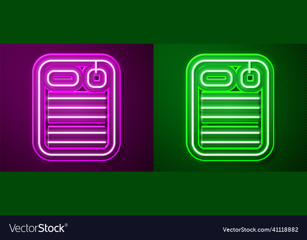 Glowing neon line dossier folder icon isolated