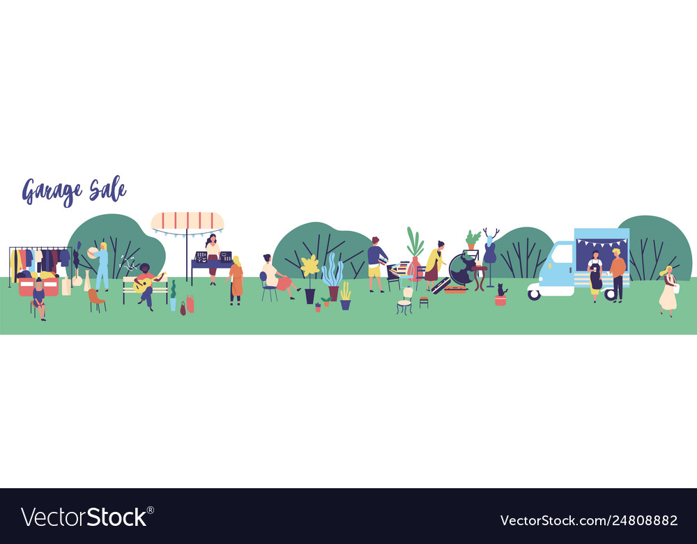 Horizontal Web Banner Template For Garage Sale Vector Image