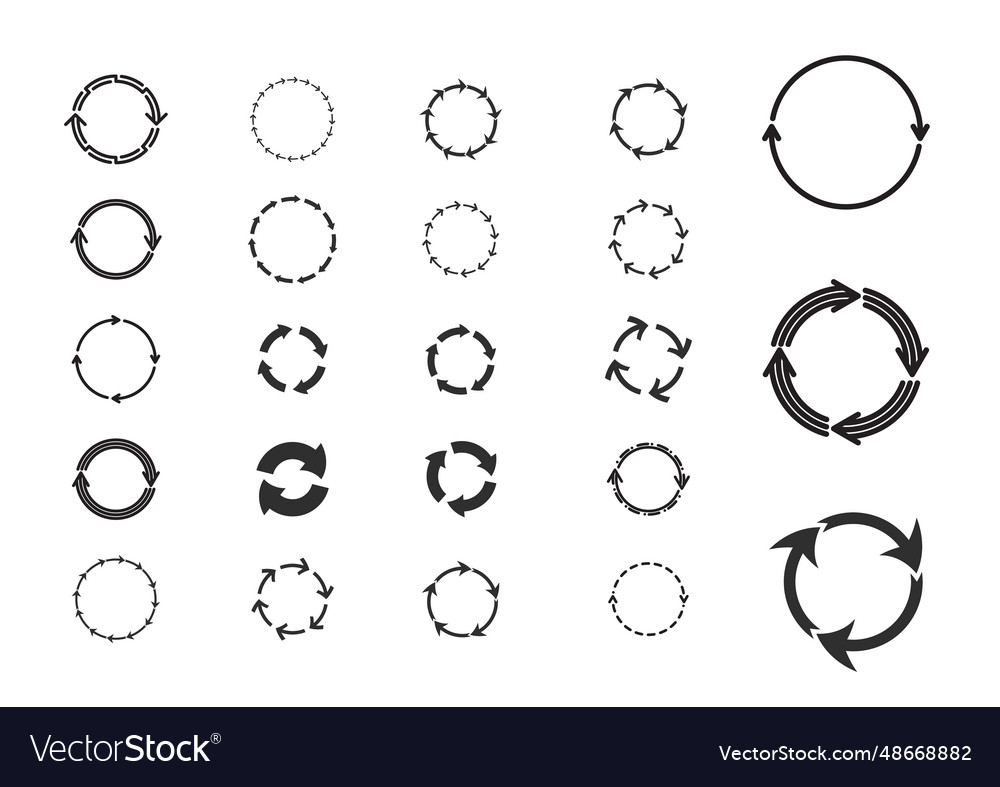 Image set of rotating circle arro
