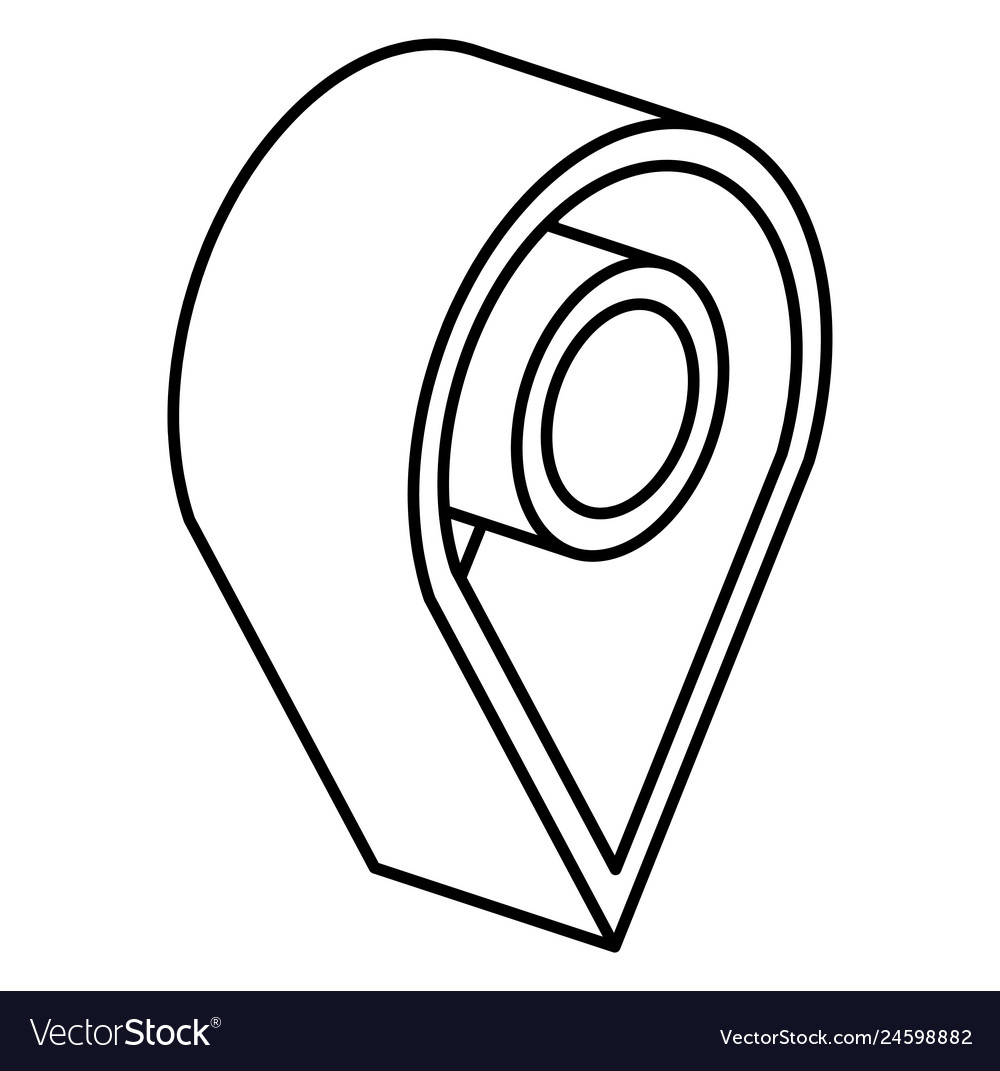 Pin pointer location isometric icon vector image Pin pointer location isometric icon