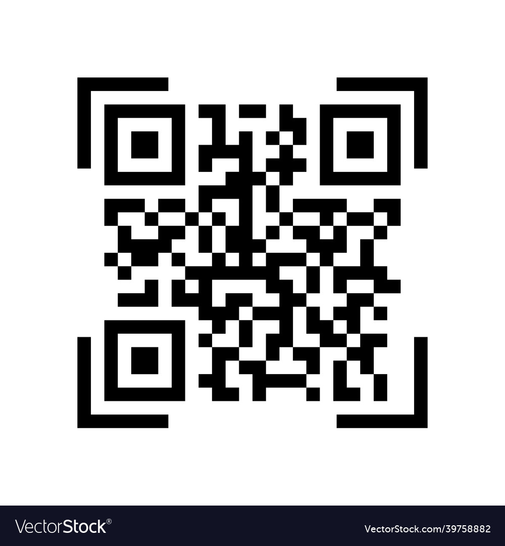Qr code sample for smartphone scanning isolated vector image Qr code sample for smartphone scanning isolated