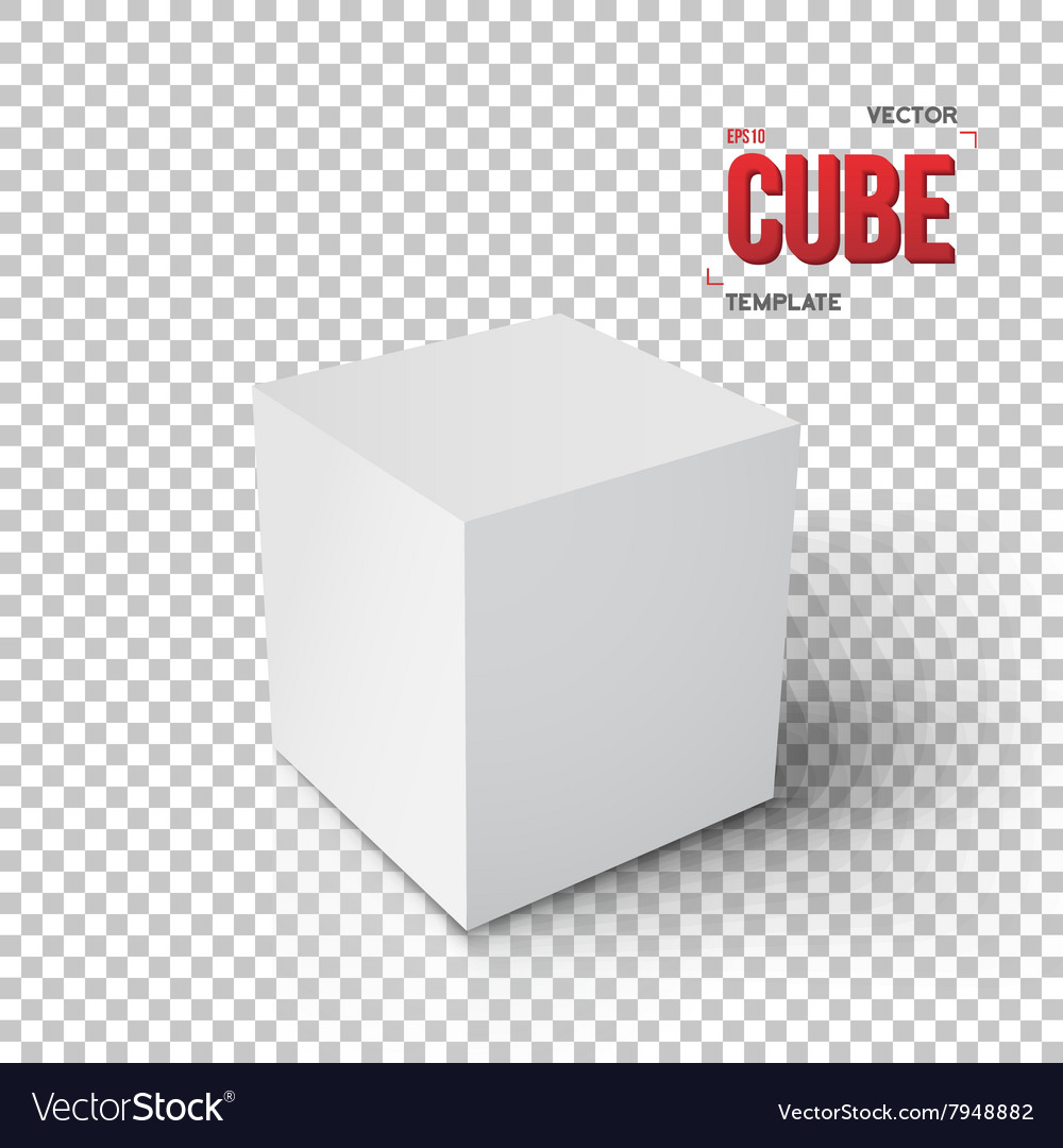 realistic cube template eps10 grey royalty free vector image template cube