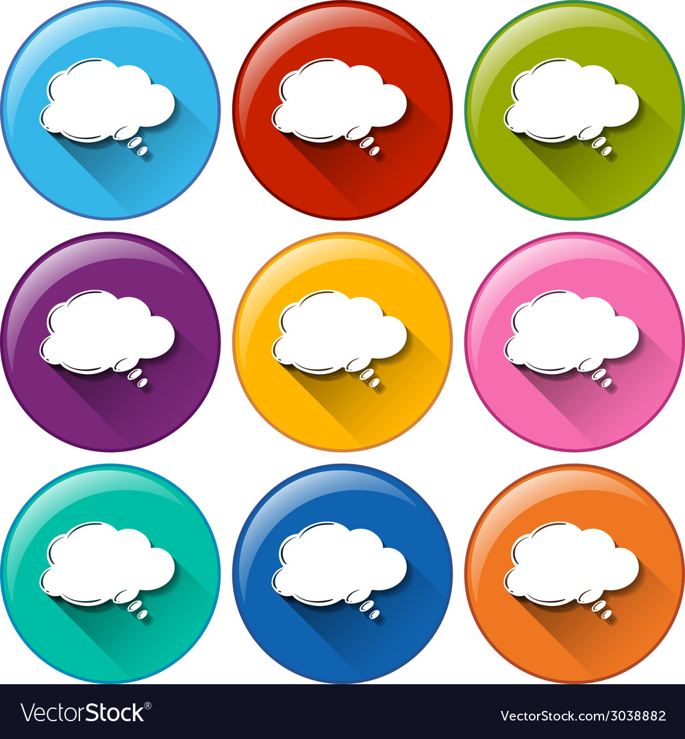 Round buttons with empty cloud templates